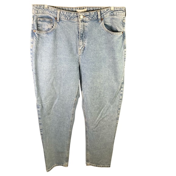 H&M US 16 High Waisted Mom Jeans Light Wash Denim Womenswear Classic - Picture 1 of 14